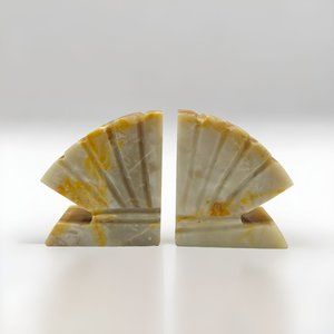 Vintage Onyx Shell Bookends